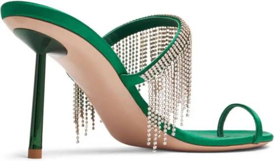 Le Silla Jewels 80mm crystal-embellished sandals Green