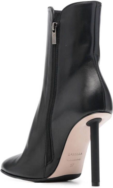 Le Silla Karlie 100mm leather ankle-boots Black