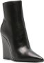 Le Silla Kira 120mm wedge leather boots Black - Thumbnail 2