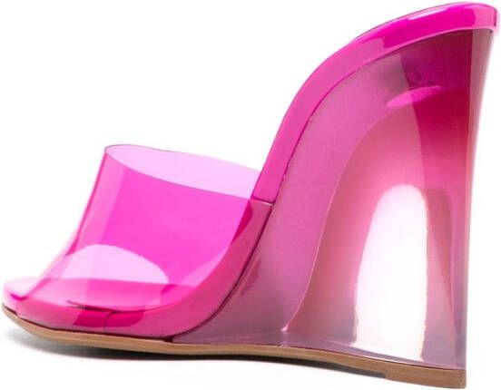 Le Silla Kira 120mm wedge mules Pink