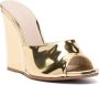 Le Silla Kira 124mm high-wedge heel mules Gold - Thumbnail 2