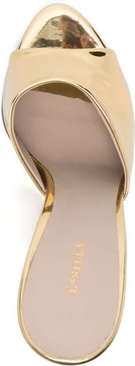 Le Silla Kira 124mm high-wedge heel mules Gold