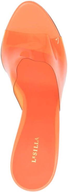 Le Silla Kira 115mm leather sandals Orange