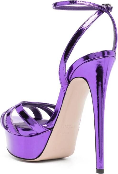 Le Silla Lola 140mm leather platform sandals Purple