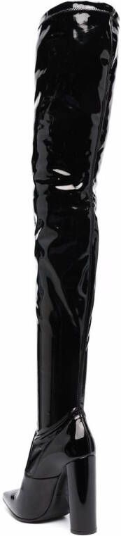 Le Silla Megan thigh-high leather boots Black