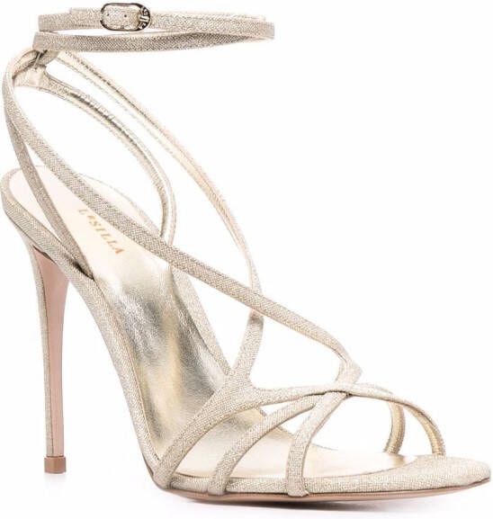 Le Silla metallic strap-wrap sandals Gold