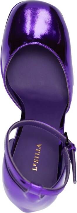 Le Silla Nikki 170mm patent-leather platform pumps Purple