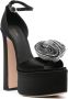 Le Silla Nina 160mm floral-appliqué sandals Black - Thumbnail 2