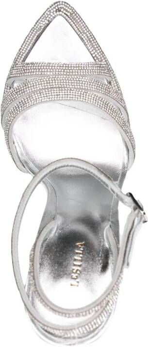 Le Silla Nina 170mm crystal-embellished platform sandals Silver