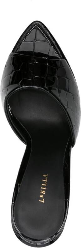Le Silla Nina 170mm leather mules Black