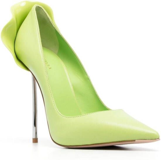 Le Silla Petalo 100mm leather pumps Green