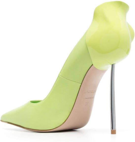 Le Silla Petalo 100mm leather pumps Green