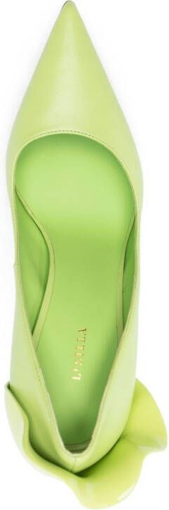 Le Silla Petalo 100mm leather pumps Green