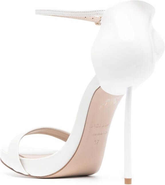 Le Silla Petalo 100mm leather sandals White