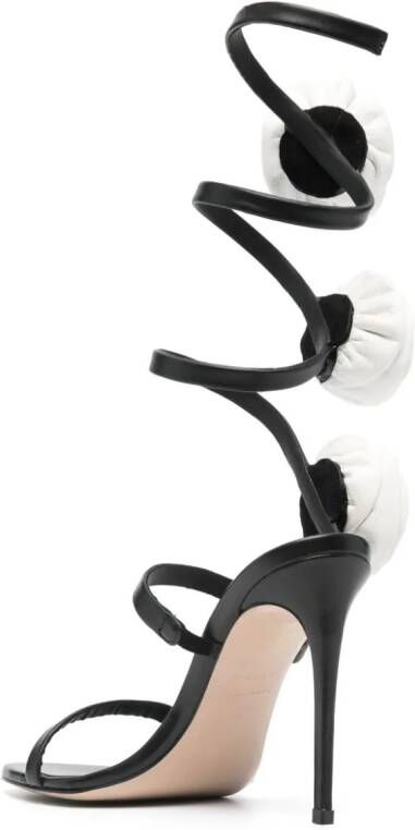 Le Silla Phard 110mm leather sandals Black