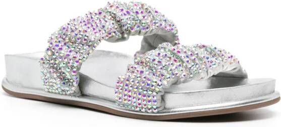 Le Silla Pool Side leather sandals Silver