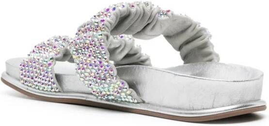 Le Silla Pool Side leather sandals Silver
