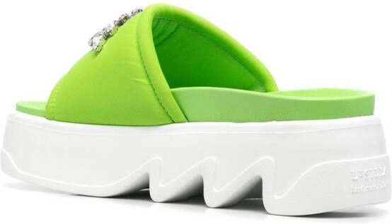 Le Silla Poolside crystal-embellished sandals Green