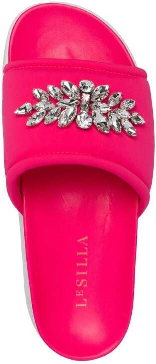 Le Silla Poolside crystal-embellished sandals Pink