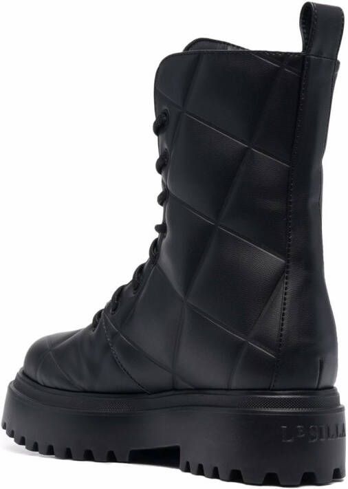 Le Silla quilted lace-up boots Black