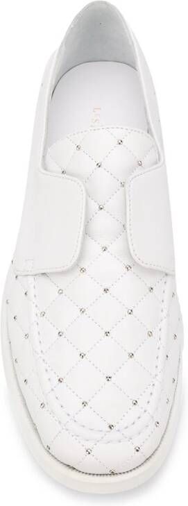 Le Silla quilted style stud detail loafers White