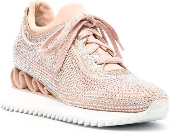 Le Silla Reiko Wave crystal-embellished sneakers Pink