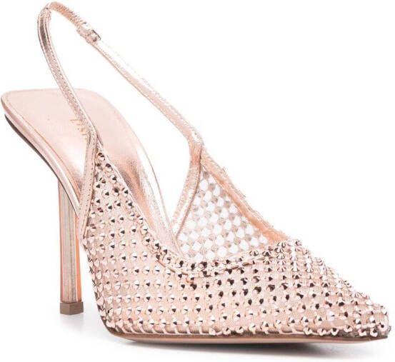 Le Silla rhinestone-embellished 100mm mesh pumps Pink