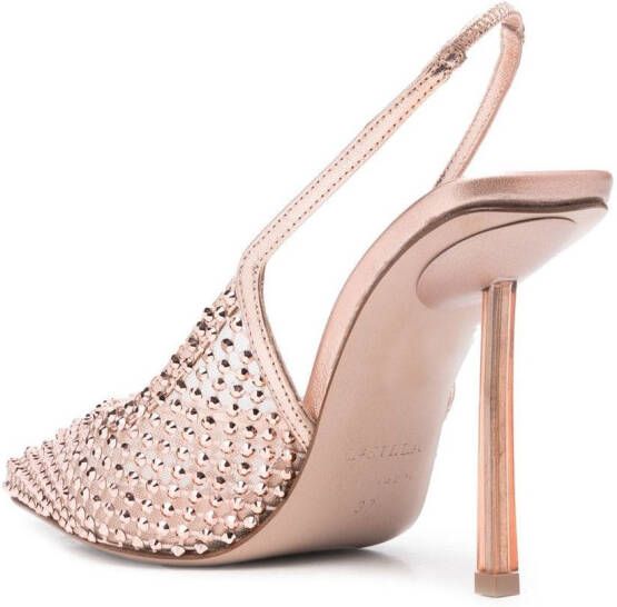 Le Silla rhinestone-embellished 100mm mesh pumps Pink