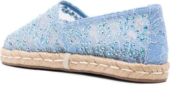 Le Silla rhinestone-embellished lace espadrilles Blue