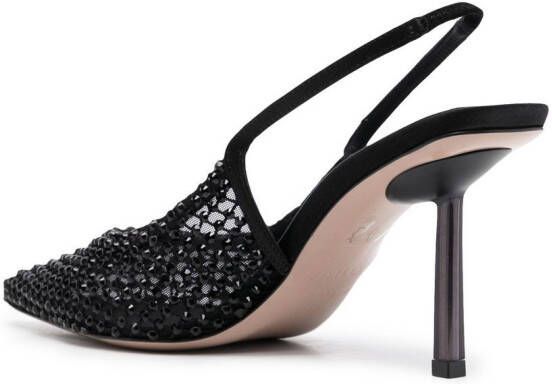 Le Silla rhinestone-embellished slingback stiletto pumpss Black