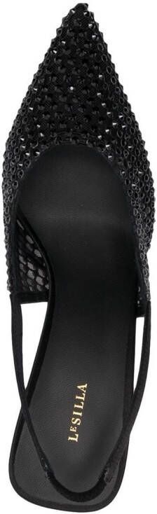 Le Silla rhinestone-embellished slingback stiletto pumpss Black