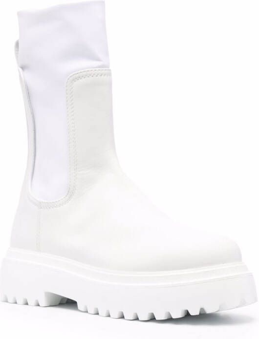 Le Silla ridged leather boots White