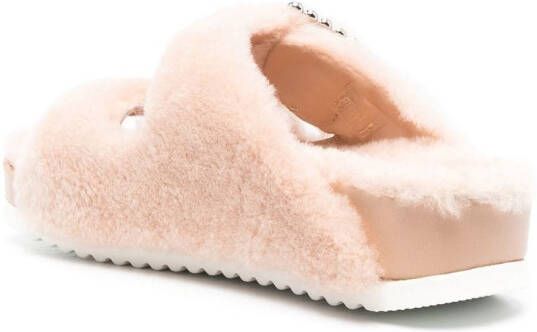 Le Silla Rita buckle-embellished slipper Neutrals
