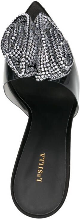 Le Silla Rose 100mm crystal-embellished mules Black