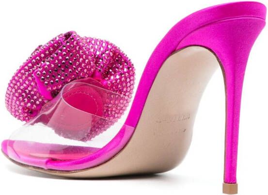 Le Silla Rose 100mm crystal-embellished mules Pink