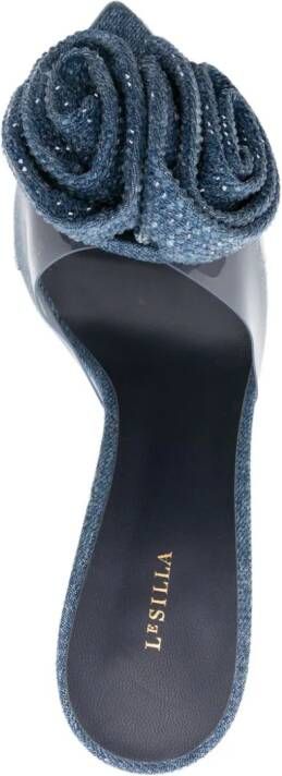 Le Silla Rose 110mm denim mules Blue