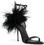 Le Silla Rose 110mm feather-detailing sandals Black - Thumbnail 2