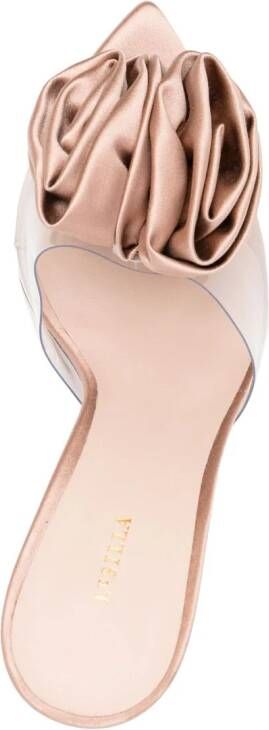 Le Silla Rose 110mm floral-appliqué sandals Pink