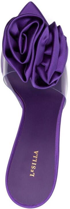 Le Silla Rose 110mm floral-appliqué sandals Purple