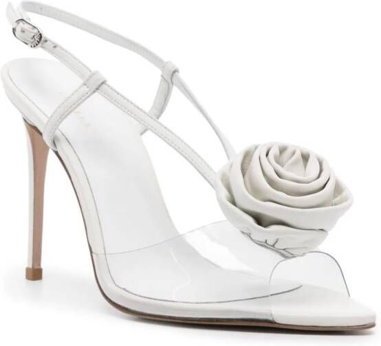 Le Silla Rose 110mm leather sandals White