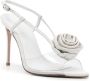 Le Silla Rose 110mm leather sandals White - Thumbnail 2