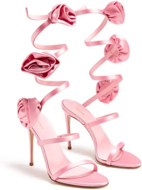 Le Silla Rose 110mm wrap-strap sandals Pink