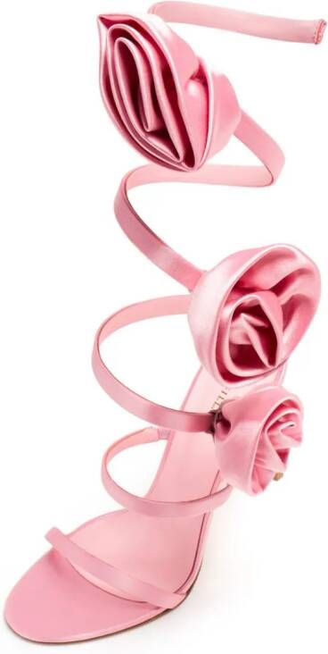 Le Silla Rose 110mm wrap-strap sandals Pink