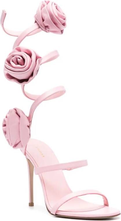 Le Silla rose-appliqué spiral sandals Pink