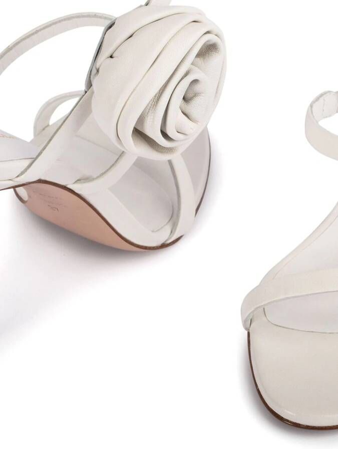 Le Silla Rose floral-appliqué sandals White