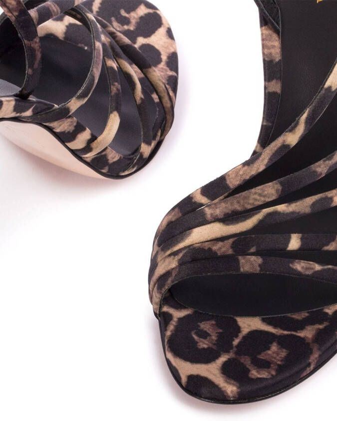 Le Silla Scarlet 105mm leopard-print sandals Black