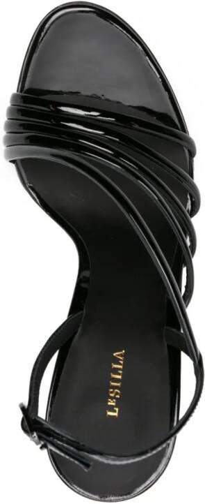 Le Silla Scarlet 105mm patent-leather sandals Black