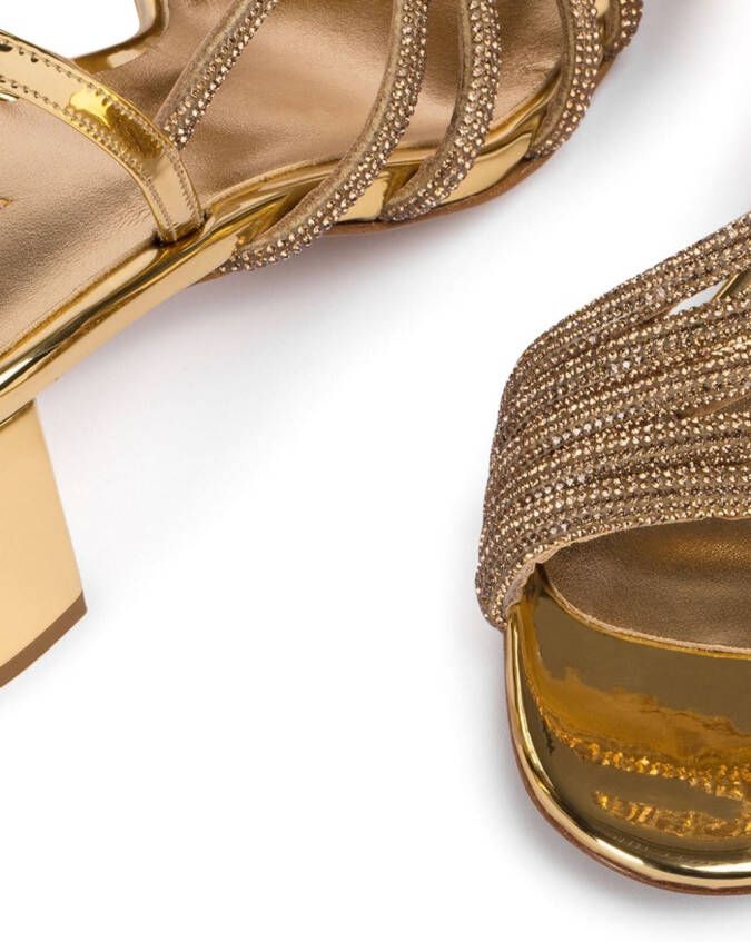 Le Silla Scarlet 60mm crystal sandals Gold