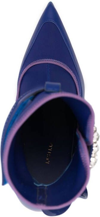 Le Silla Snorkeling 120mm crystal-embellished ankle boots Blue
