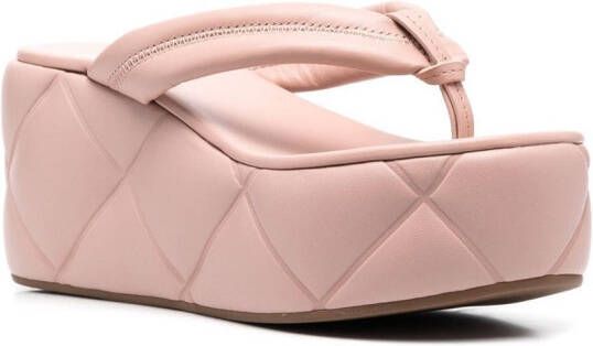Le Silla Square quilted platform sandals Pink